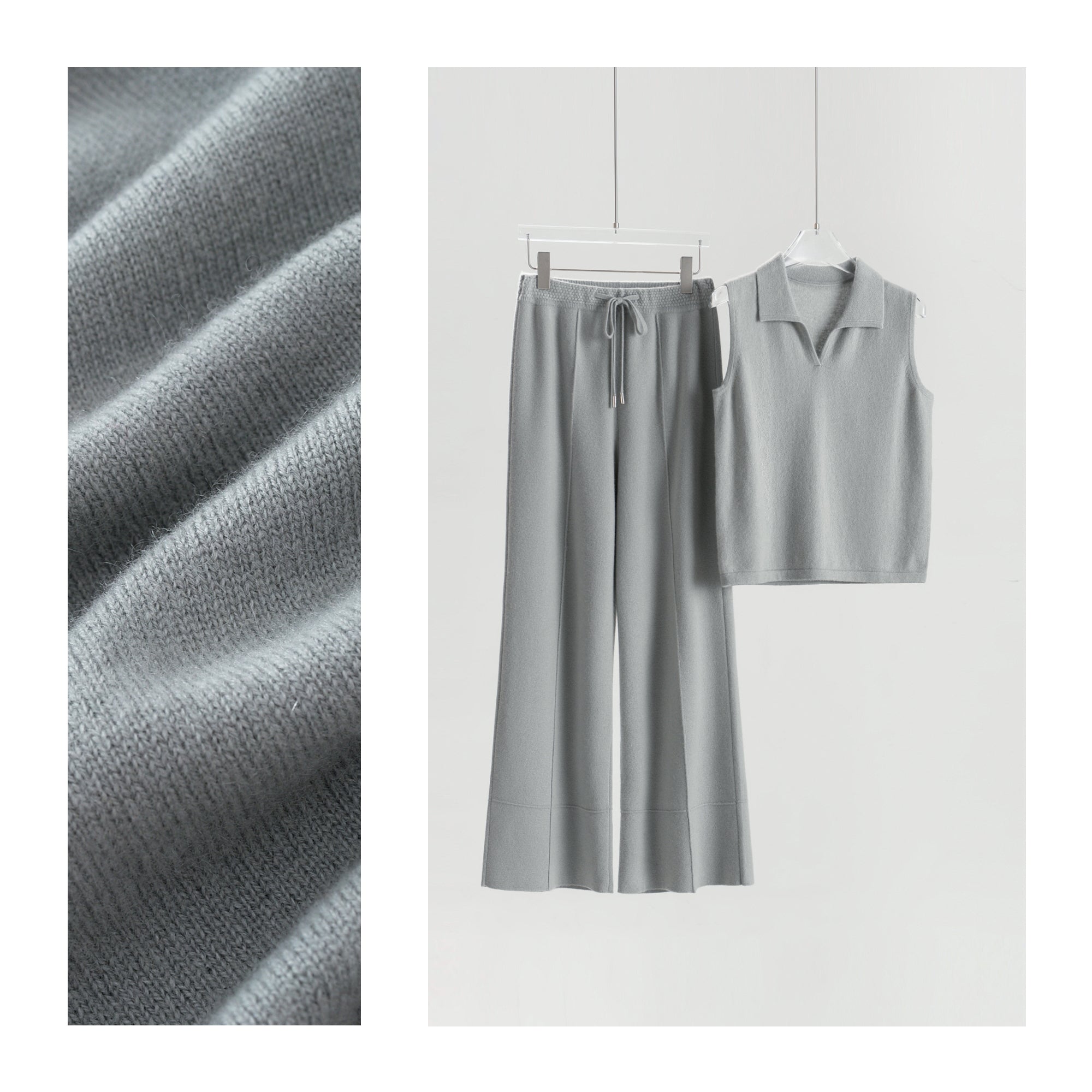 Lapel Waistcoat Straight Pants