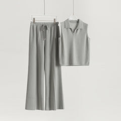 Lapel Waistcoat Straight Pants