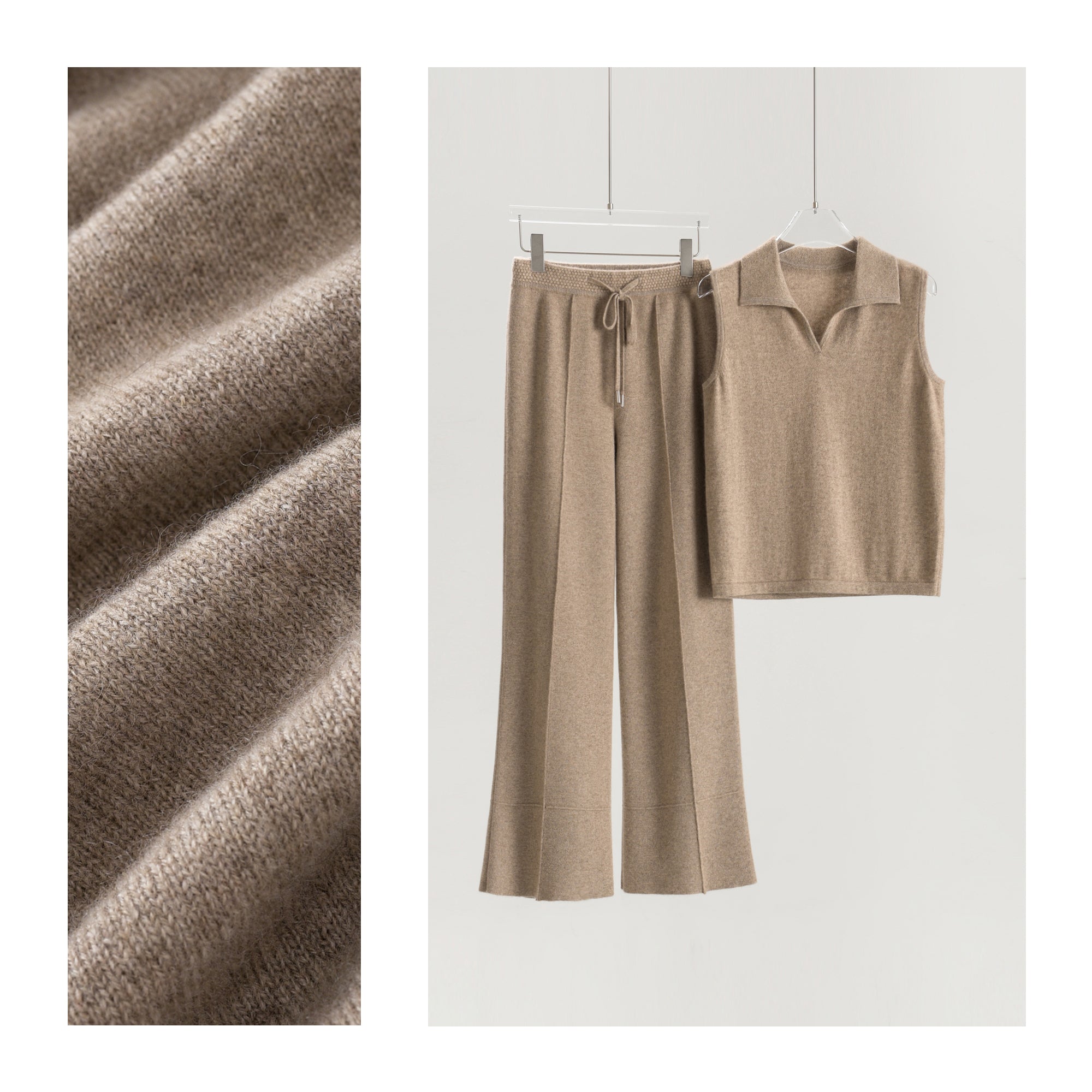Lapel Waistcoat Straight Pants