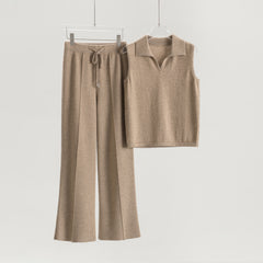 Lapel Waistcoat Straight Pants