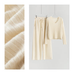 Thickened V-neck Pullover And Banana Pants