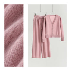 V-neck Cardigan Loose Trousers