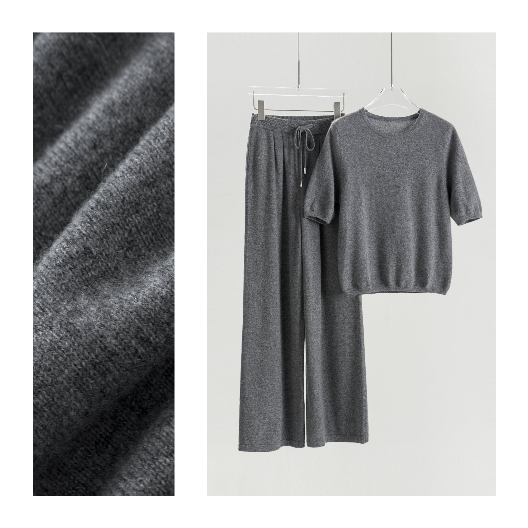 Round Neck Short Sleeve Straight Pants