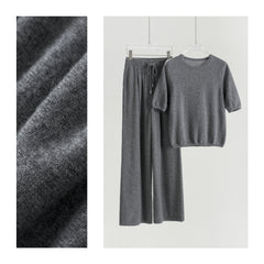 Round Neck Short Sleeve Straight Pants