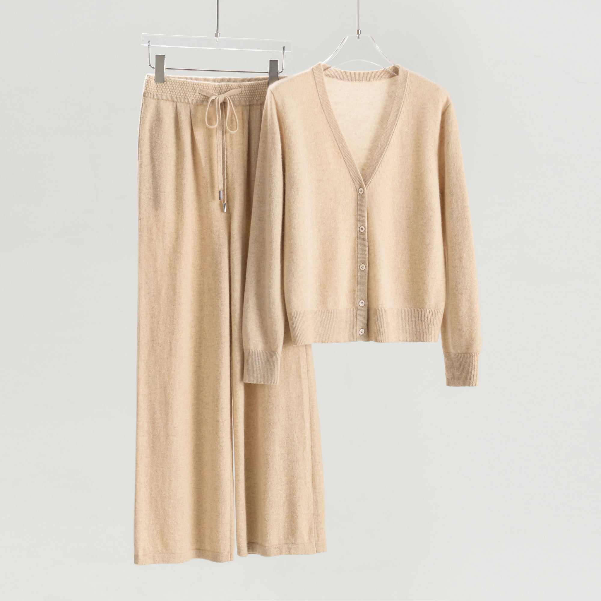 V-neck Cardigan Loose Trousers