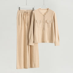 Crew Neck Sweater Loose Pants