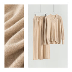 V-neck Pullover Wide-legPants Suit
