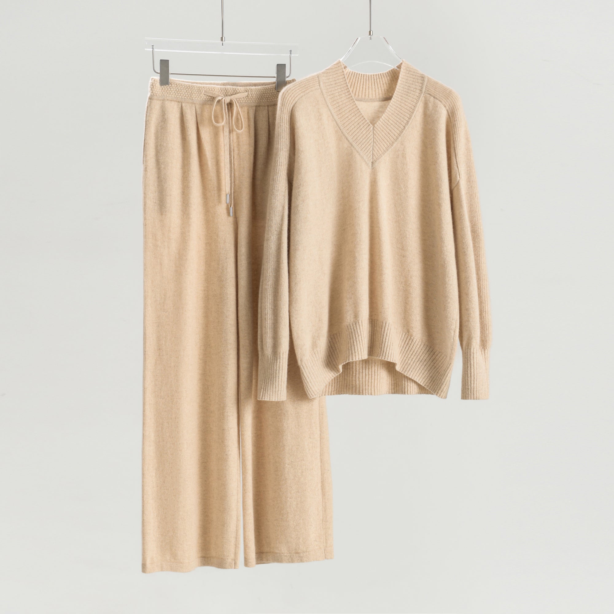 V-neck Pullover Wide-legPants Suit