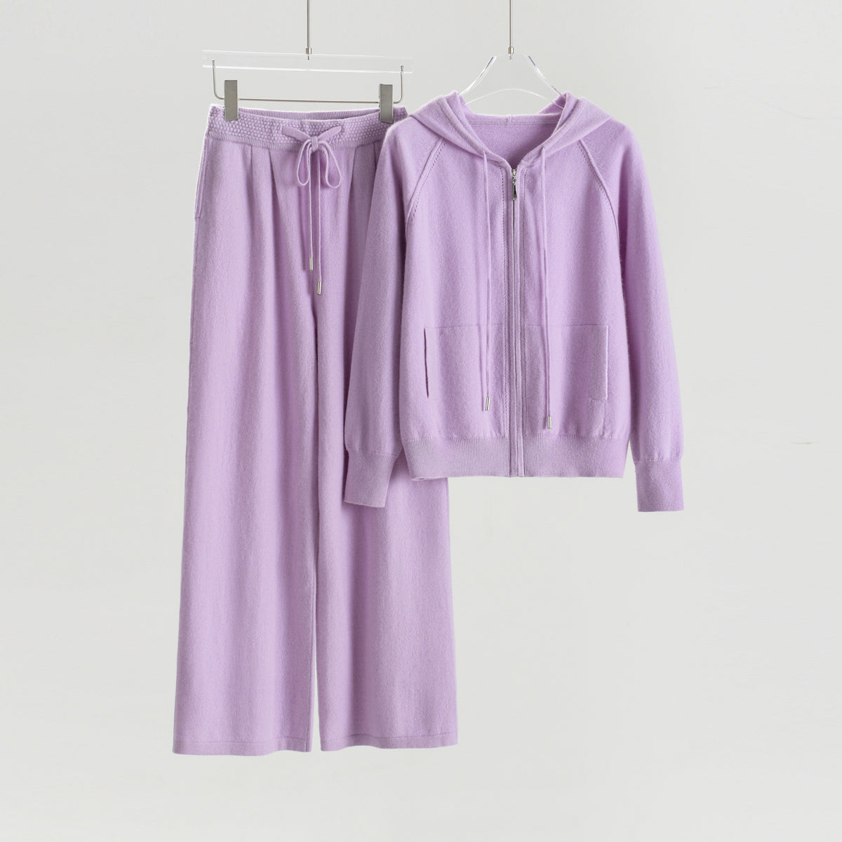 Hooded Zip-Up Cardigan Loose Pants