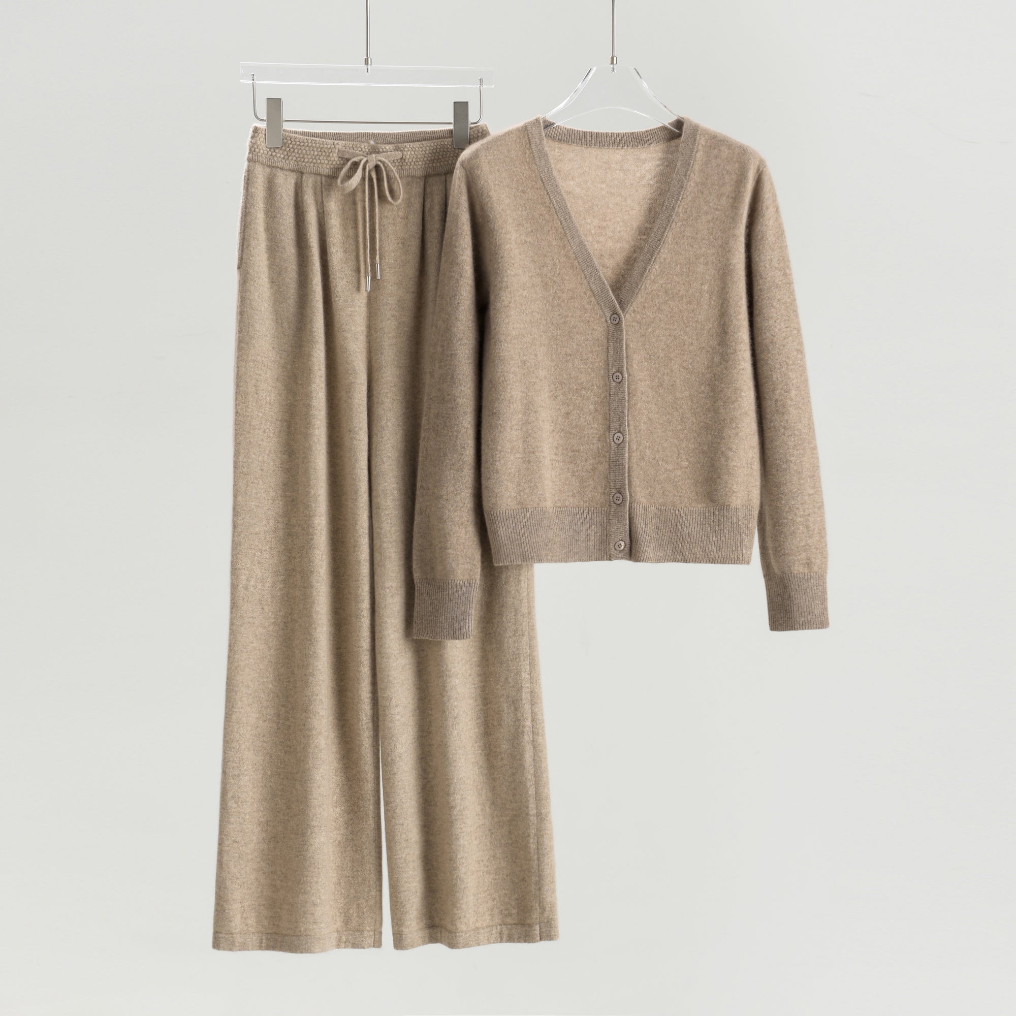 V-neck Cardigan Loose Trousers