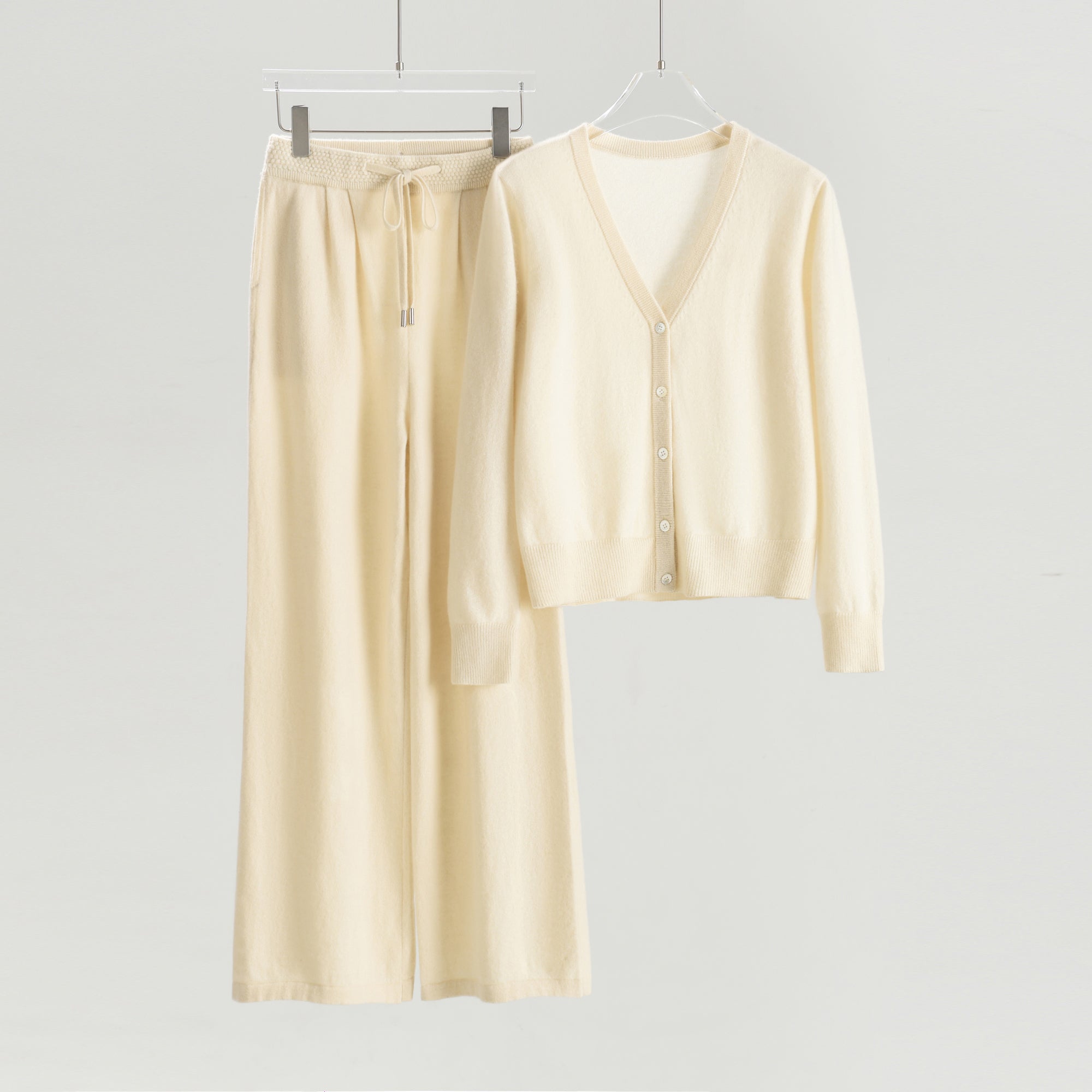 V-neck Cardigan Loose Trousers