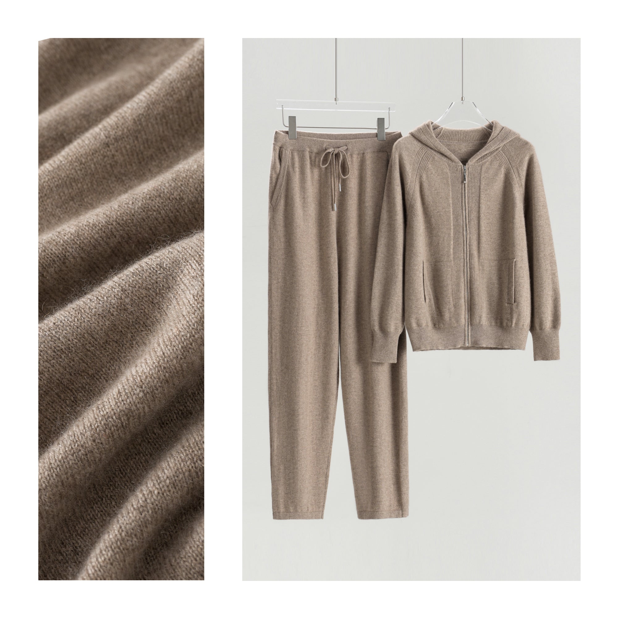 Hooded Zip-Up Cardigan and Pants