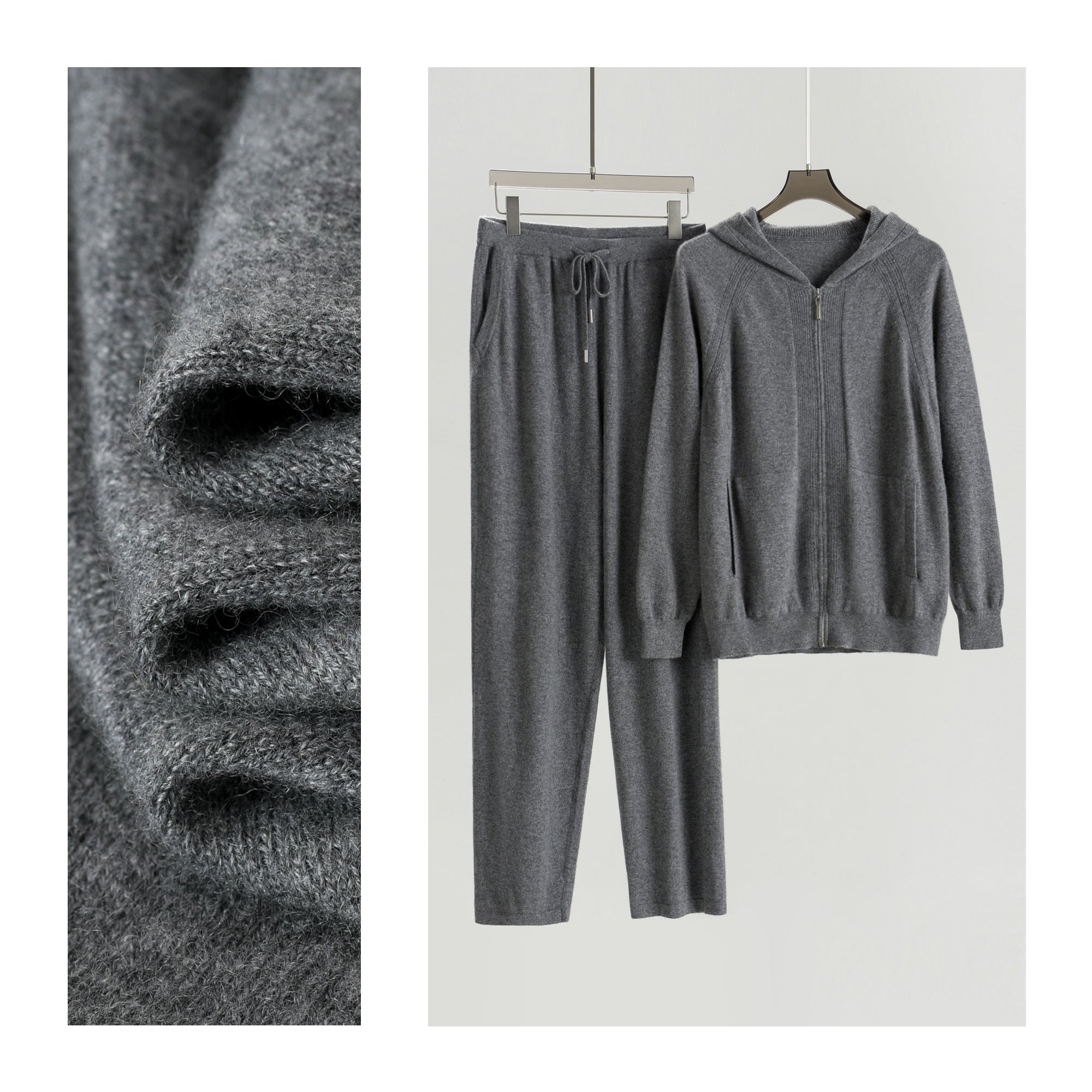 Hooded Zip-Up Cardigan and Pants
