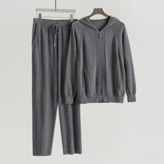 Hooded Zip-Up Cardigan and Pants