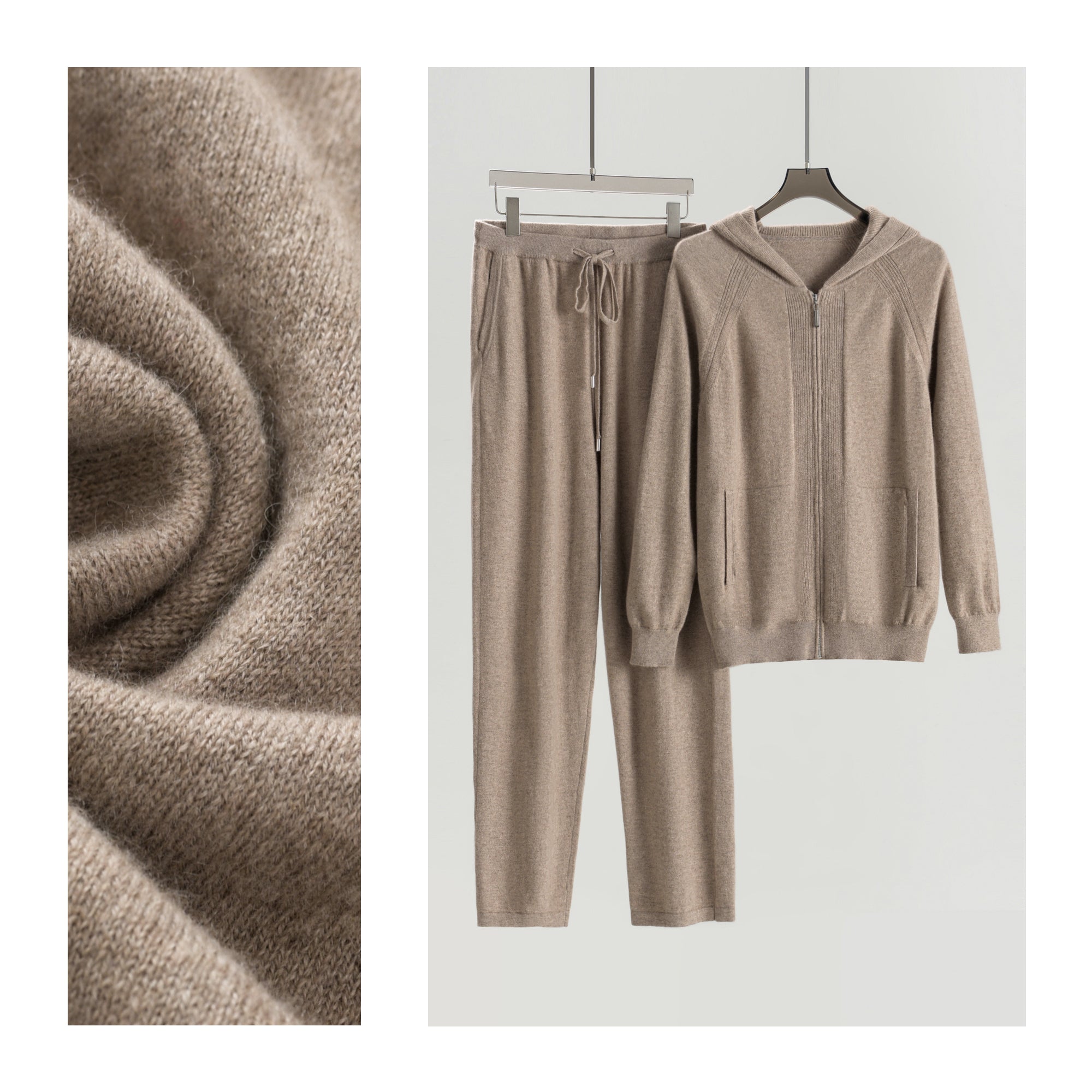 Hooded Zip-Up Cardigan and Pants