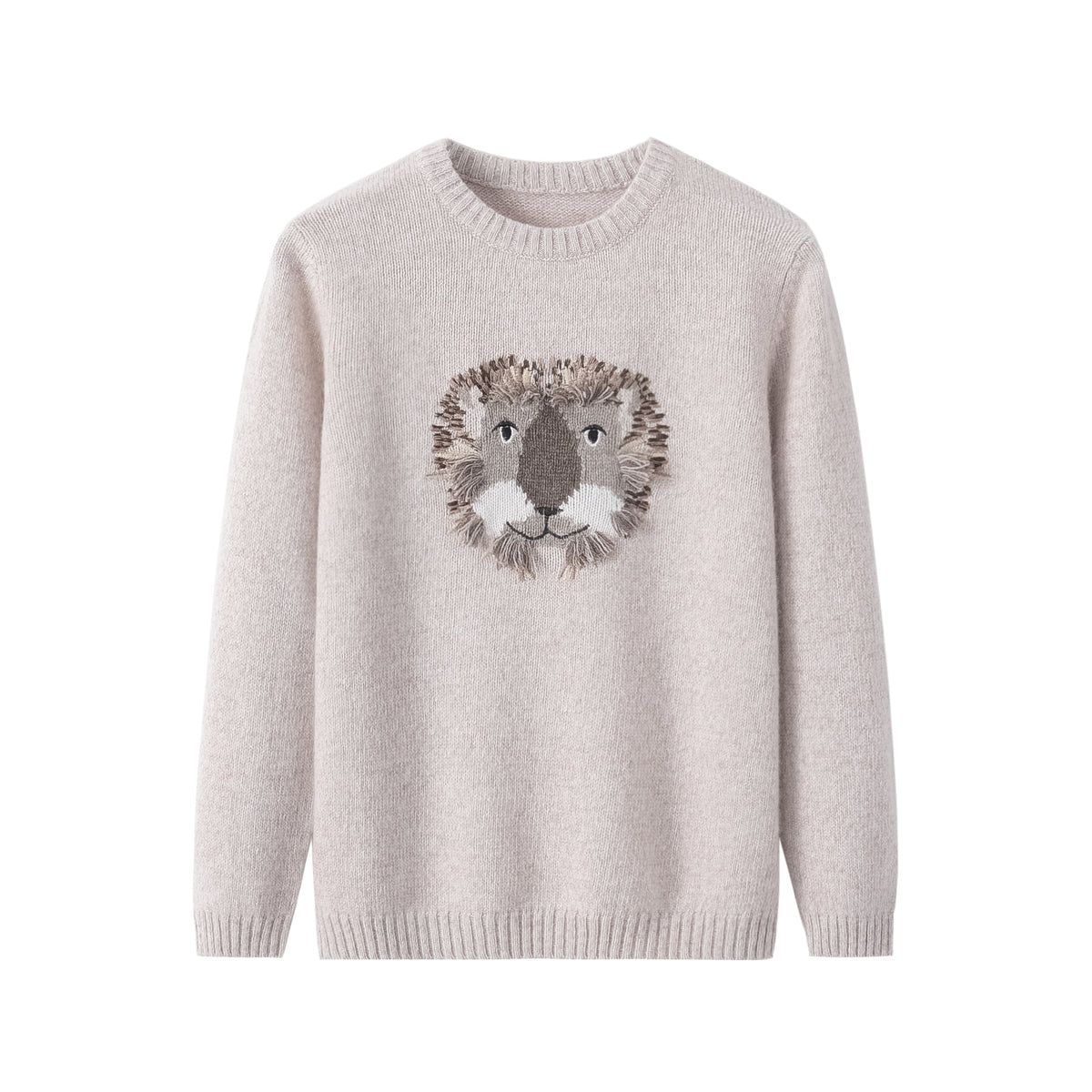 Children Round Neck Lion Pullover Cashmere Sweater