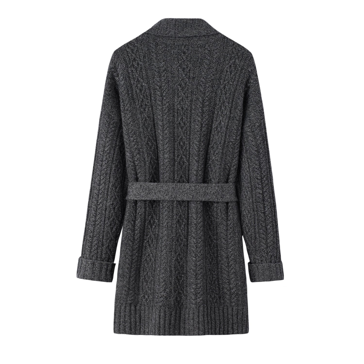 V-neck Cable Knit Long Cardigan For Women