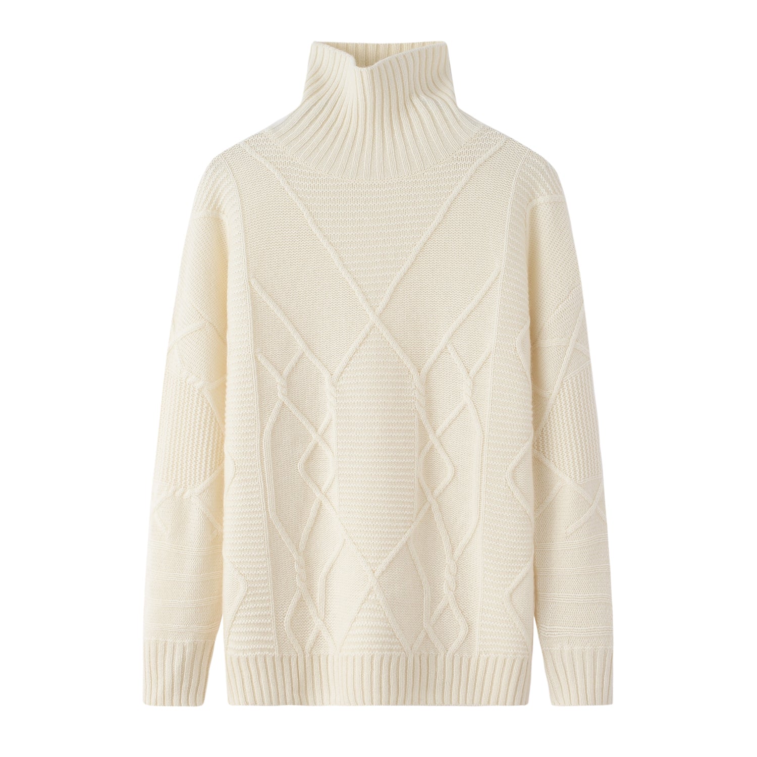 High Collar Thickened Floral Pullover