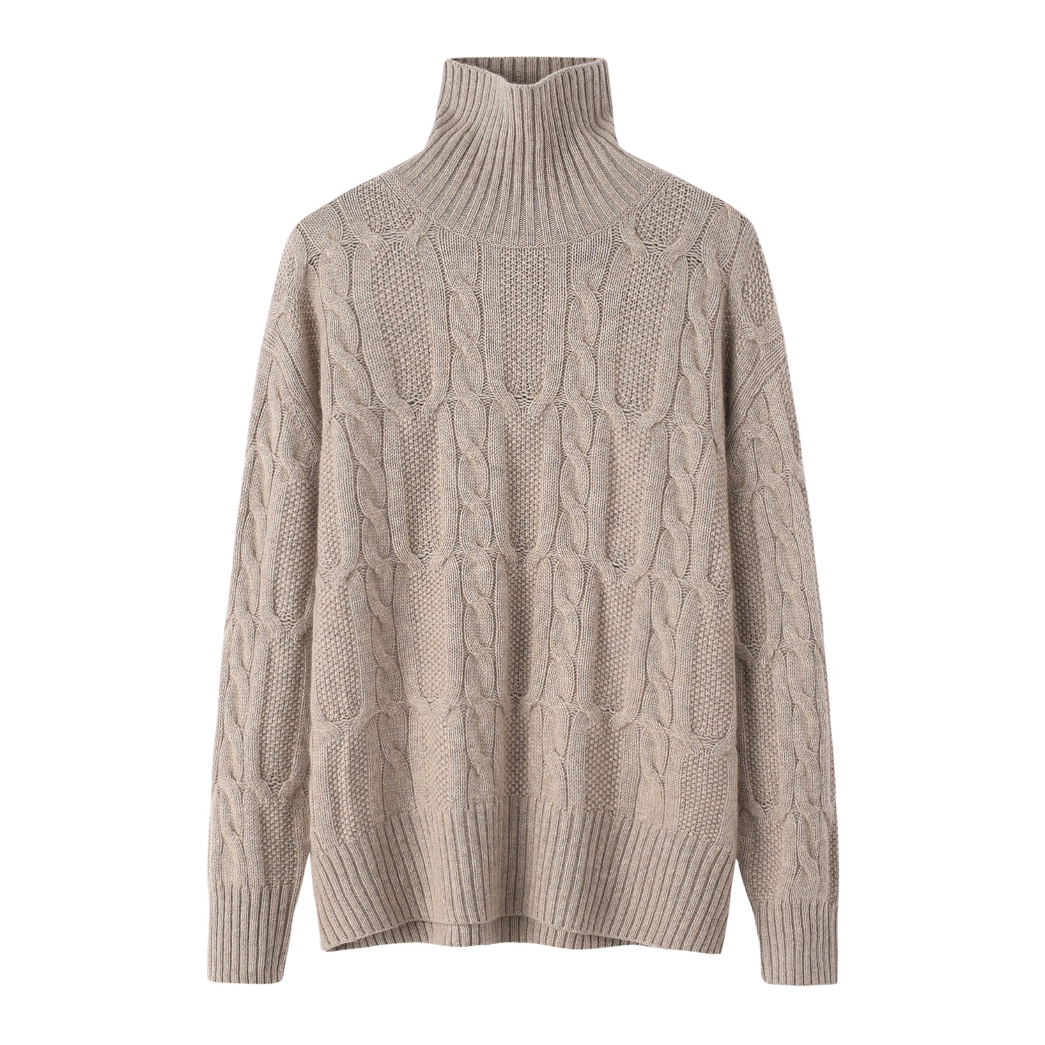 Turtleneck Thick Cable Pullover