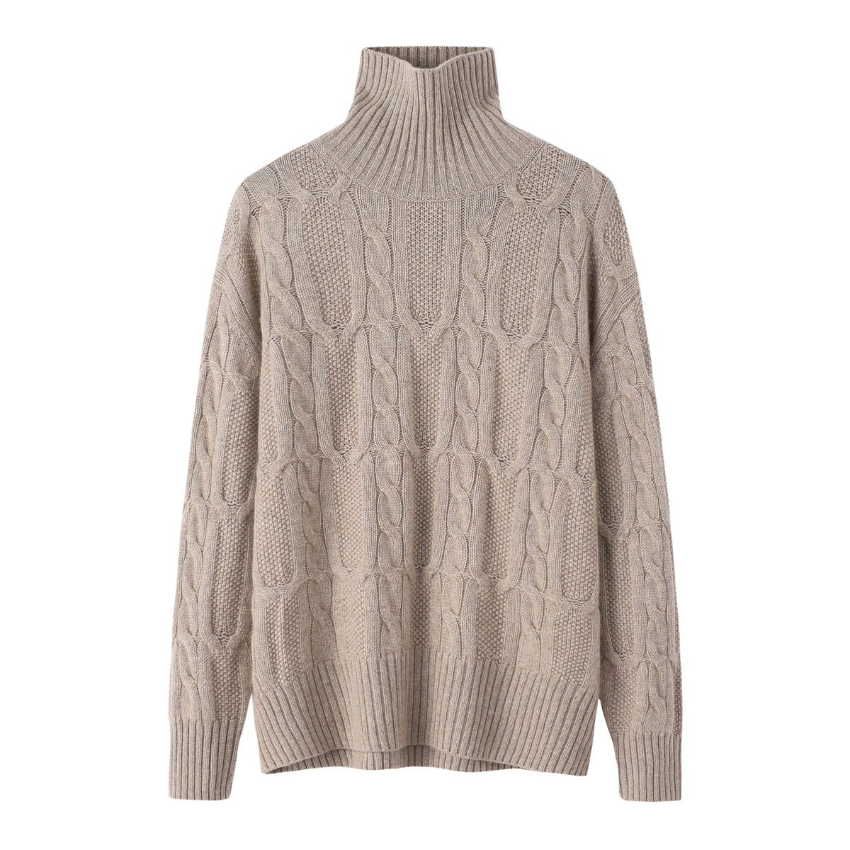 Turtleneck Thick Cable Pullover