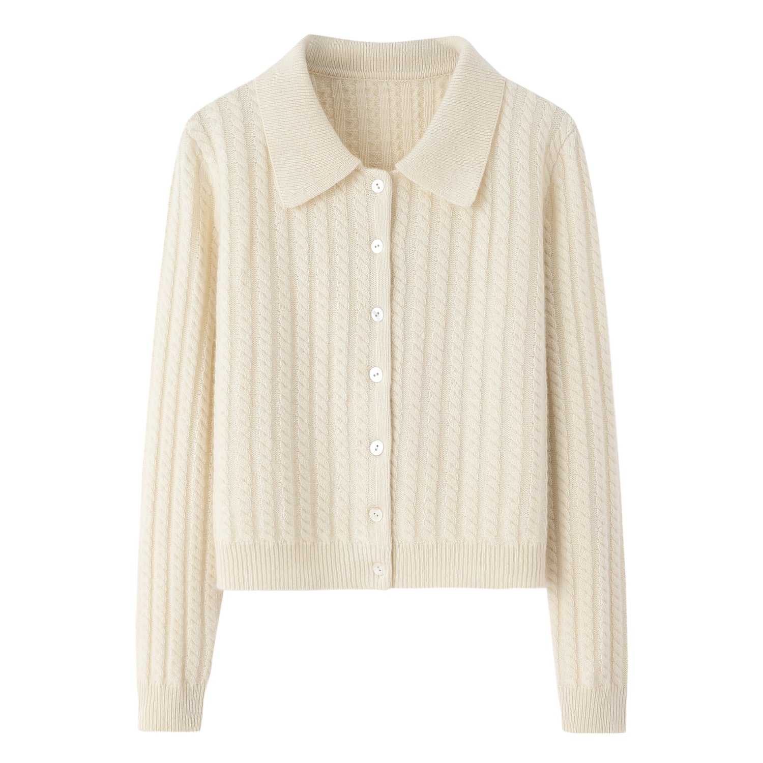 Small Lapel Cable Cardigan