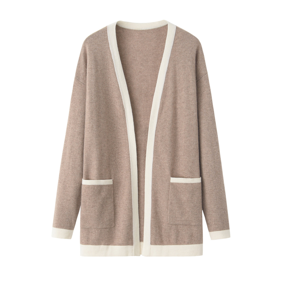 V-neck mid-length women's cardigan
