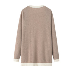 V-neck mid-length women's cardigan