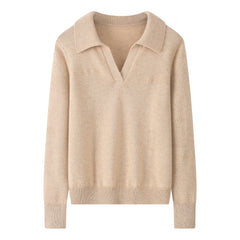 Lapel Thickened Floral Pullover