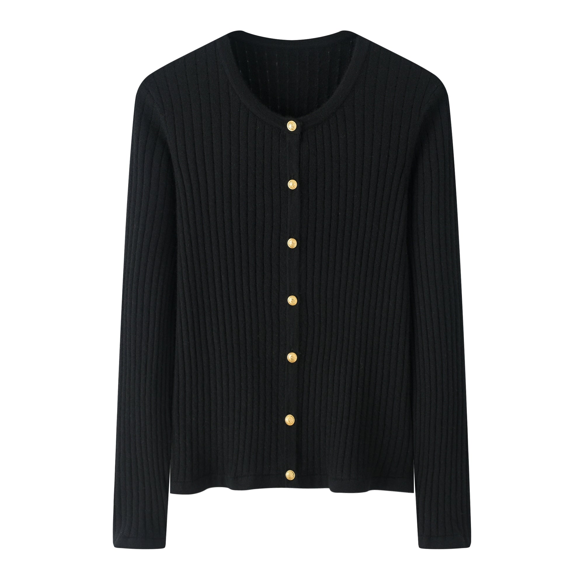 Worsted Crew Neck Cardigan