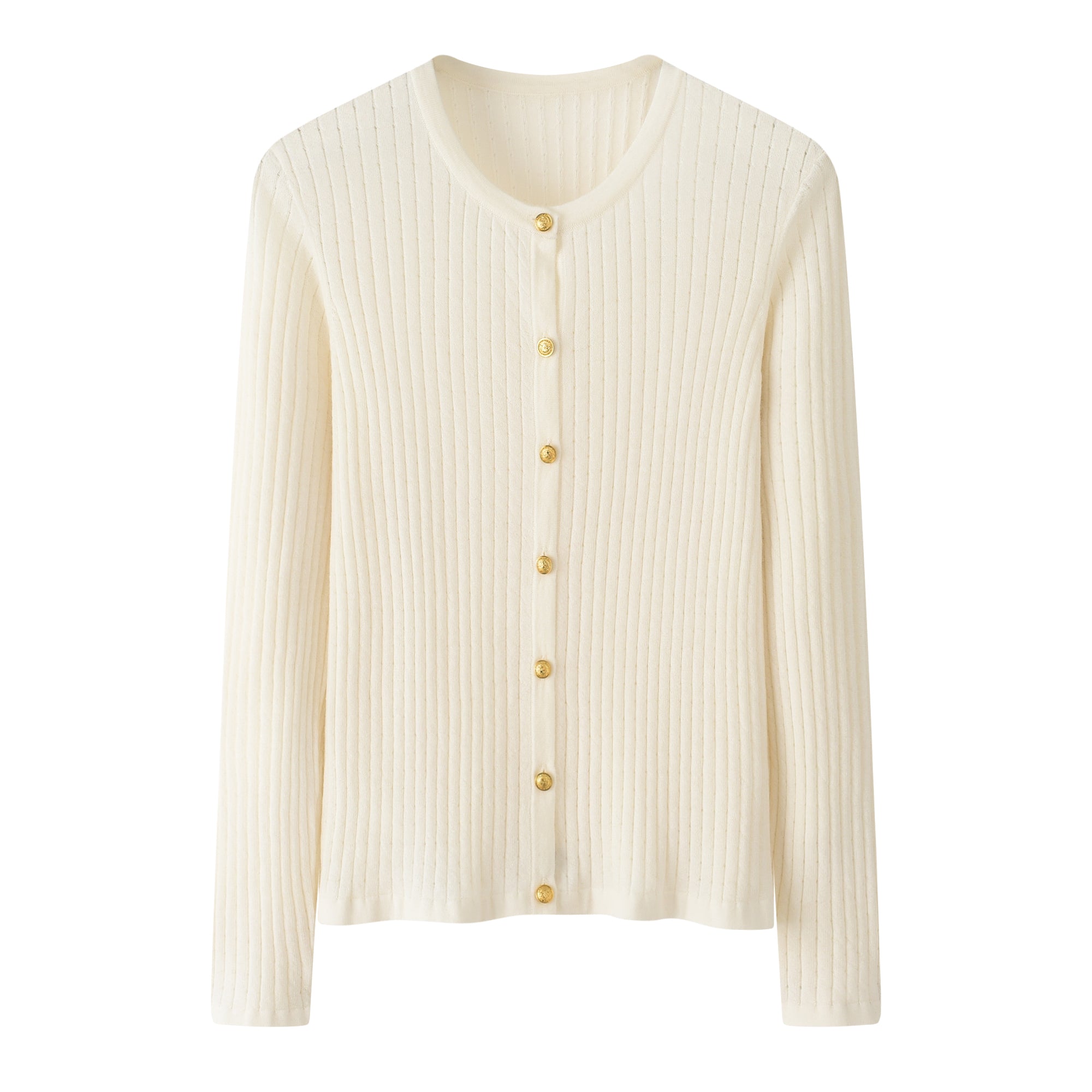 Worsted Crew Neck Cardigan