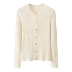 Worsted Crew Neck Cardigan