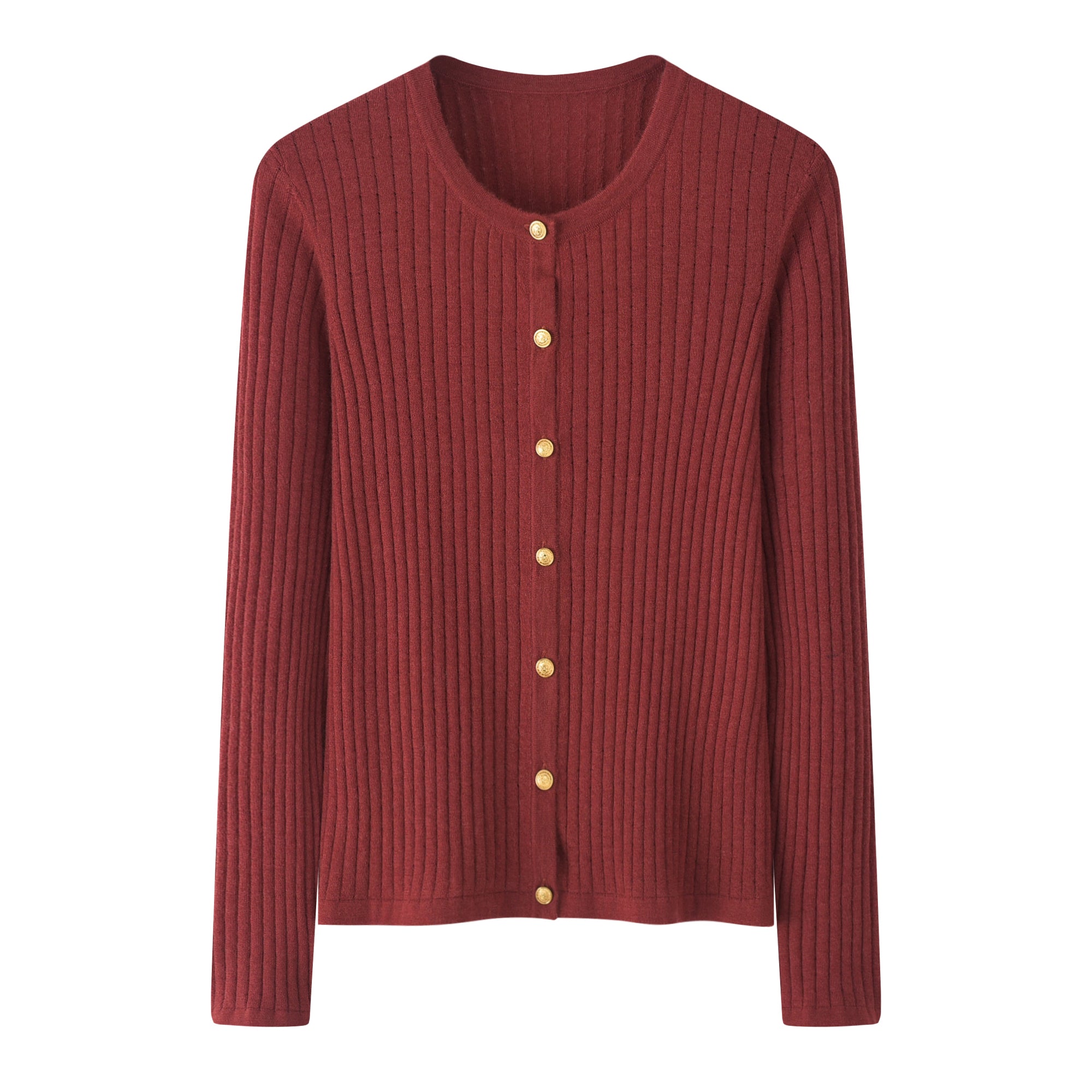 Worsted Crew Neck Cardigan