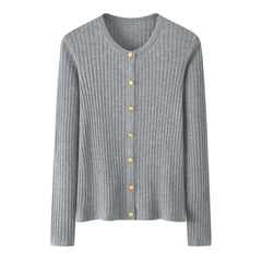 Worsted Crew Neck Cardigan