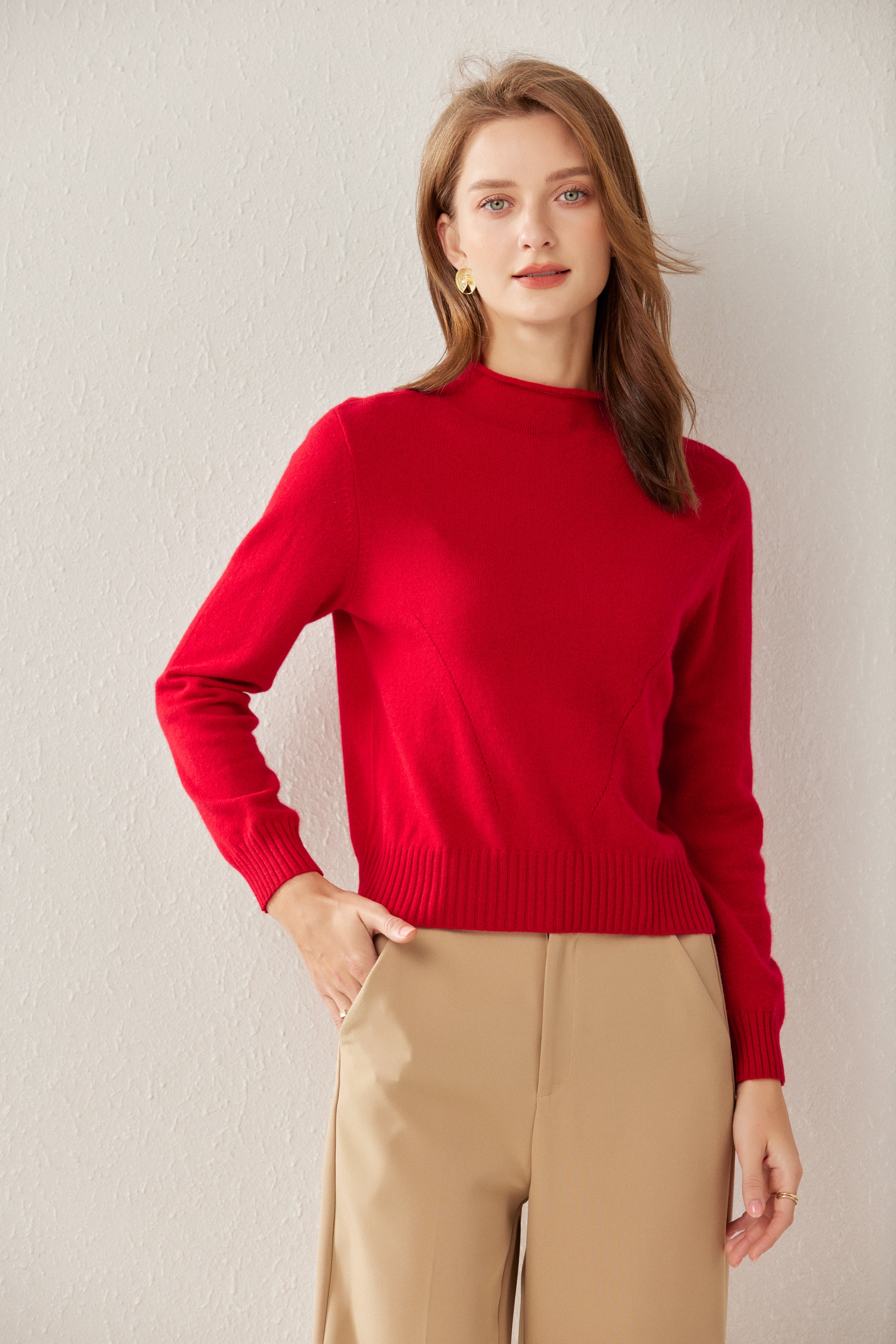 Mesh Pullover With Self Neck Collar