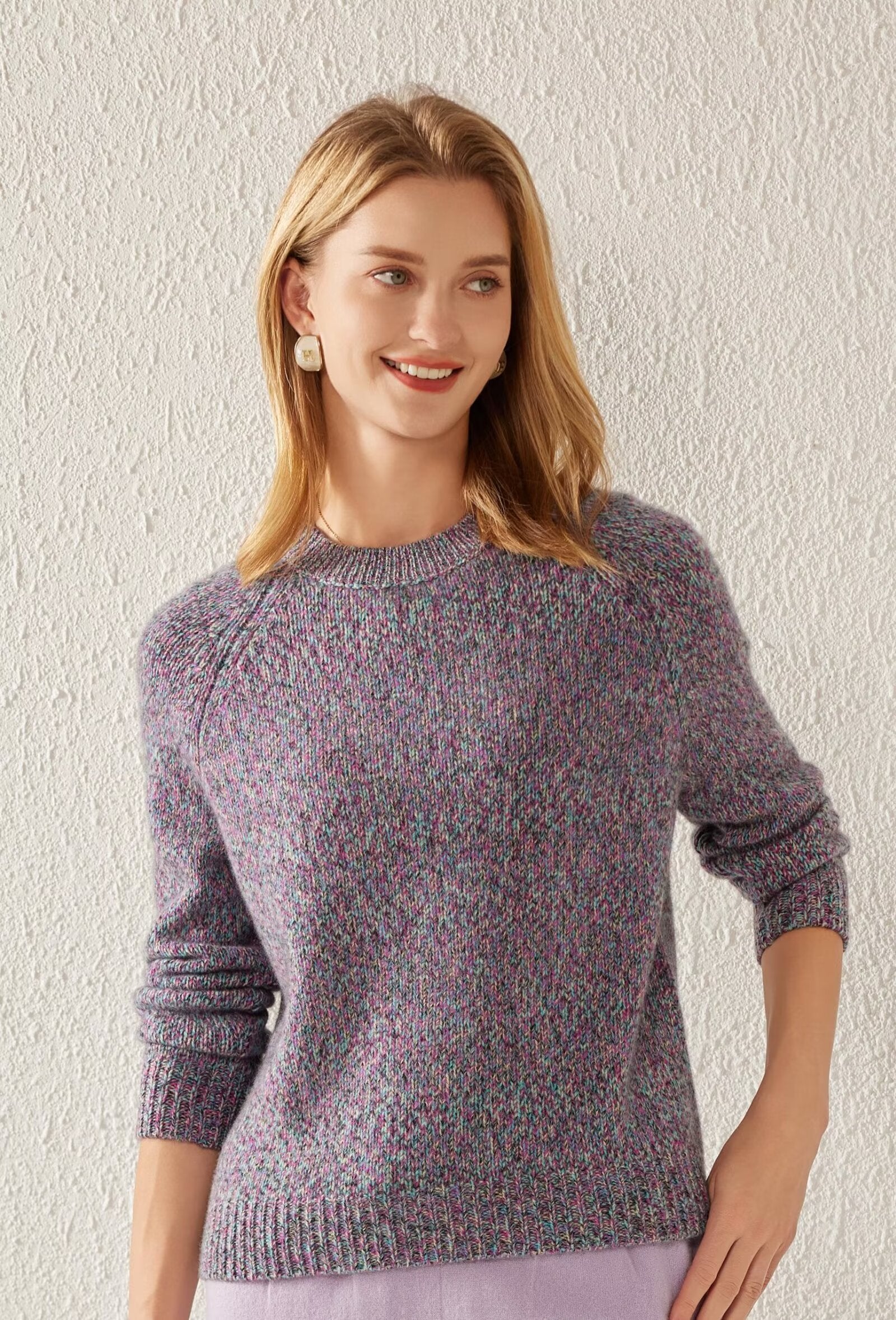 Round Neck Fancy Yarn Thick Pullover